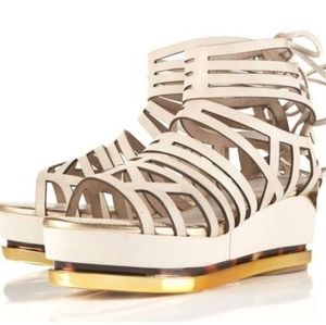 Topshop Unique Runway Lace up Flatform Sandal